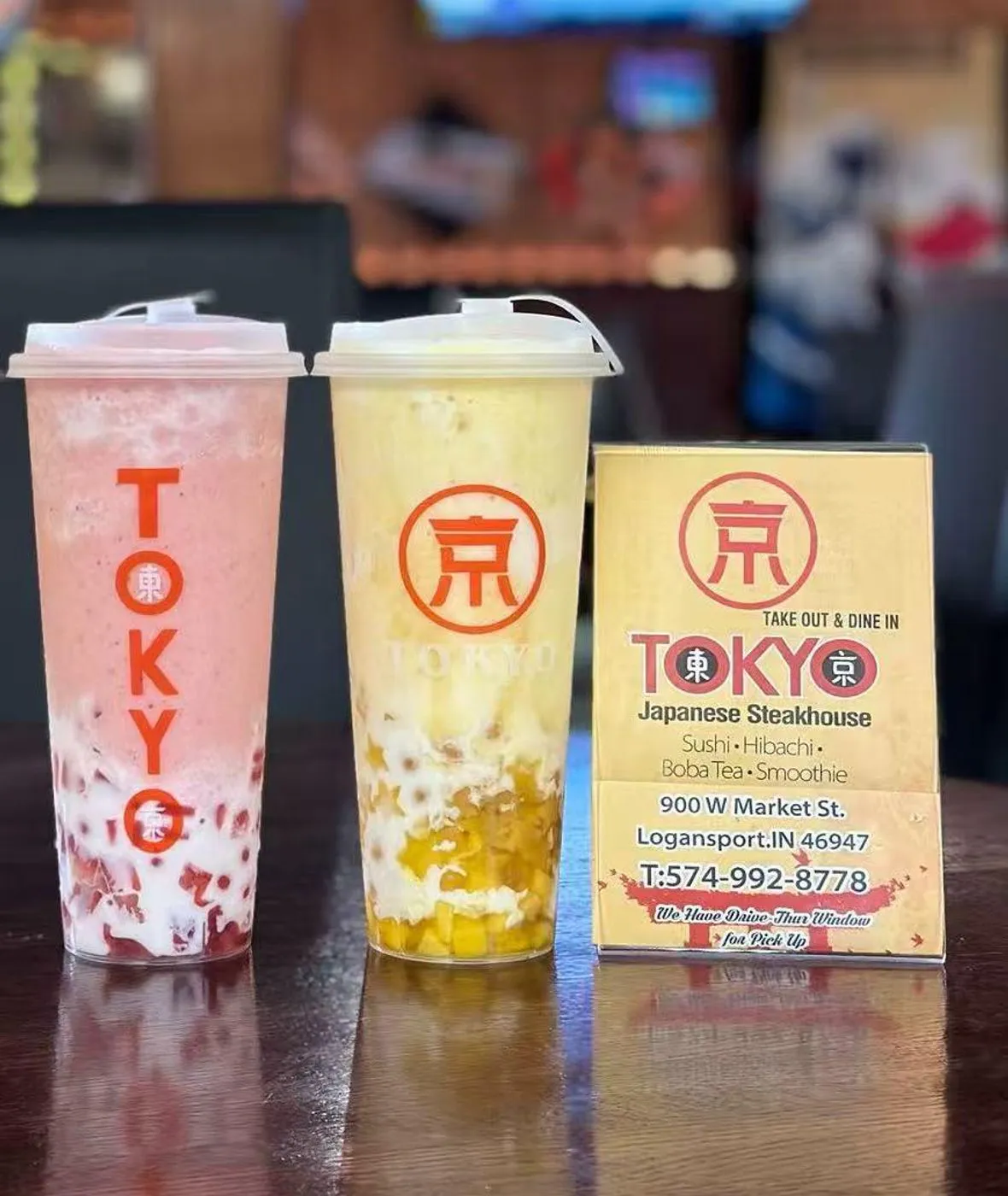 Refreshing fruit boba tea at Tokyo Steak Of Japan Restaurant in Logansport